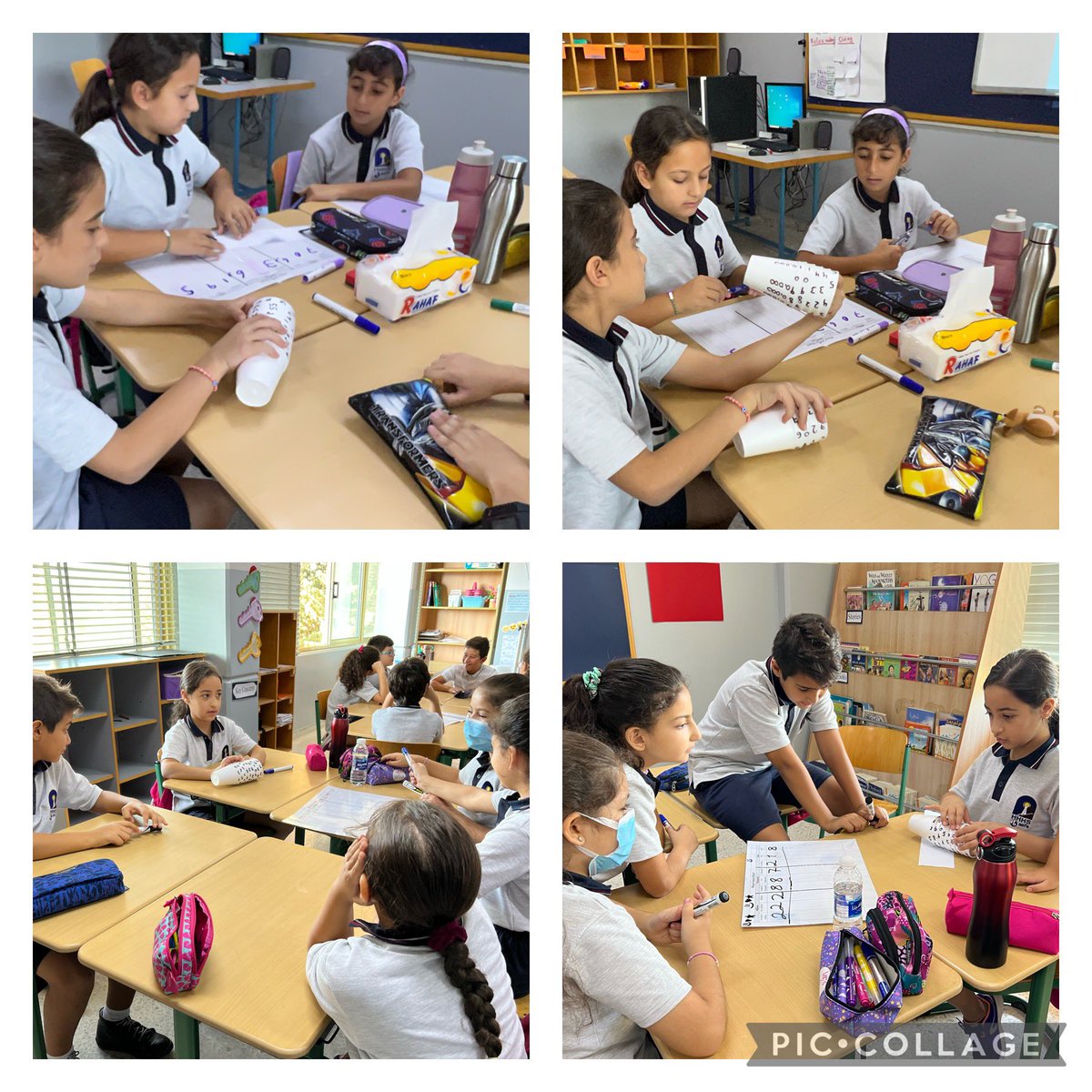 In order to understand the concept of writing a number in the expanded form, grade 4 learners used cups and found out the value of each number. #thinkingskills #collaboration <a href="/Hhhsinfo/">Houssam Hariri HS</a> <a href="/HananKozbar/">hanan kozbar</a>