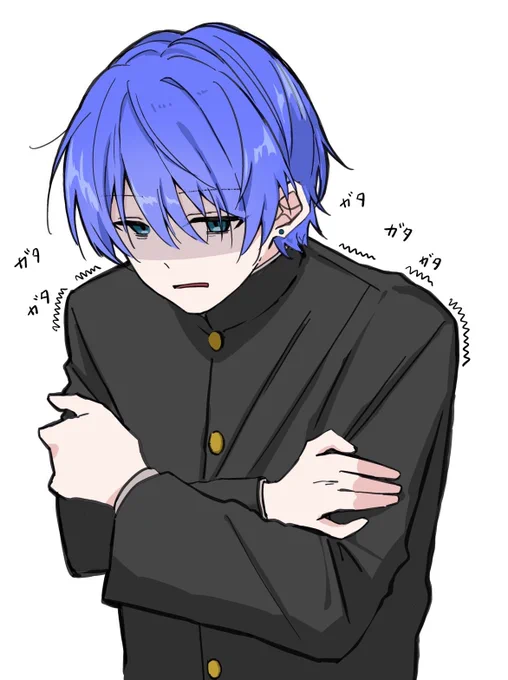 #ちーあーと ちーくん学ラン寒暖差激しくて風邪ひきそう 