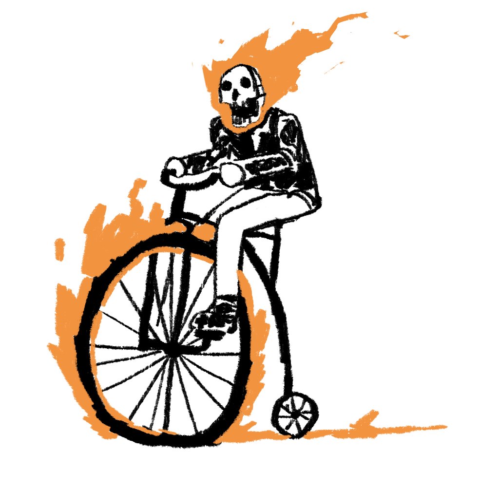 my brain woke me up to tell me to draw this dumb ghost rider