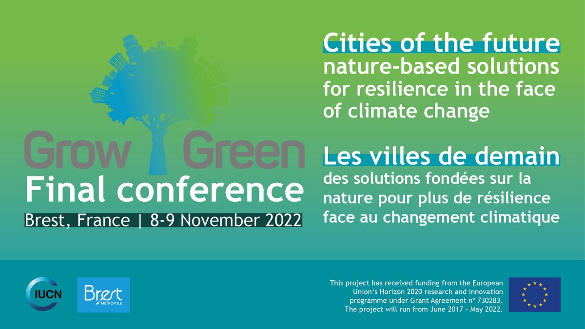 Did you already register for the GrowGreen Final #Conference? 🌳📯📈🐛
Join our insightful discussions, and get inspired hearing success stories about Nature-based Solutions in #cities!
📌 You're still on time, register here: bit.ly/3TNSCrH

#naturebasedsolutions