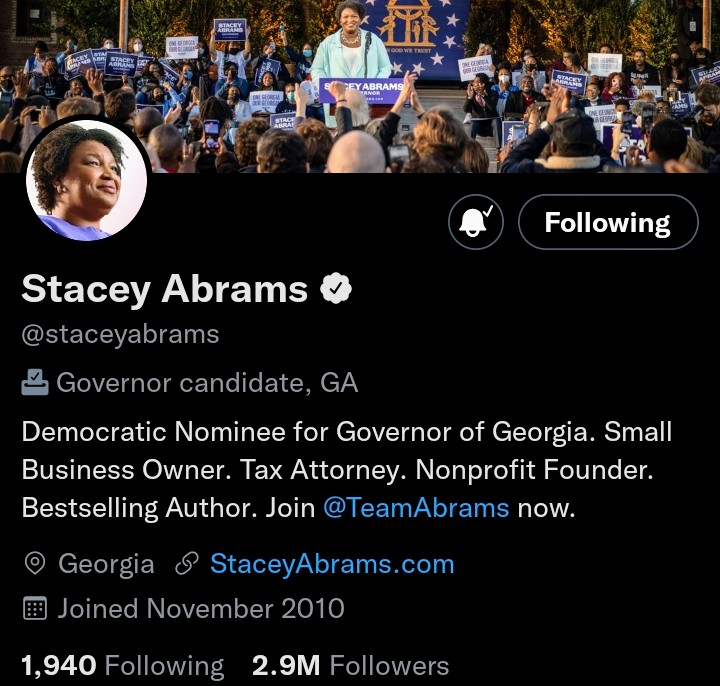 WorldJustice7's tweet photo. @DaughtersDefend @SandyBeachfan @staceyabrams shines.
Go get 'em, Stacey, our next GA governor ๐โ
#VoteForStaceyAbrams
#AbramsGA
#VoteBlueLocalStateFederal
#HelpSaveOurDemocracy https://t.co/f0cDrZ0rOZ