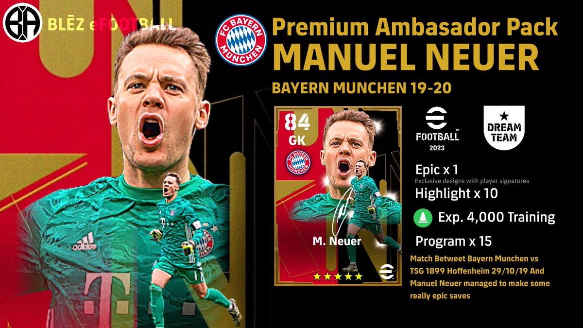 BagasBlez's tweet photo. Imagine this is real🔥

@EfootballArt @aboualphagamer @rovzinefootball @strikezron @PRTRBT114514
–------------------------------

#eFootball2023 #Manuelneuer #BrandAmbassador https://t.co/LLMrtPSasV