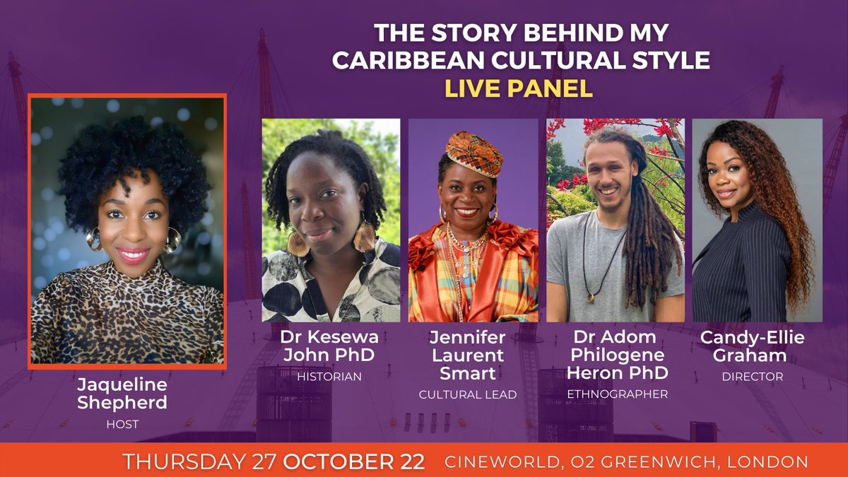 CulturalFashArt's tweet image. Join us as we #premiere the screening of 'The Story Behind My #Caribbean Cultural Style' on Thursday 27 October at @cineworld O2, Greenwich. The #BlackHistoryMonth event includes a live panel debate hosted by @JaxxSheps  Tickets &amp;gt; ow.ly/hhUH50LcLHo @culturalstylewk #creole