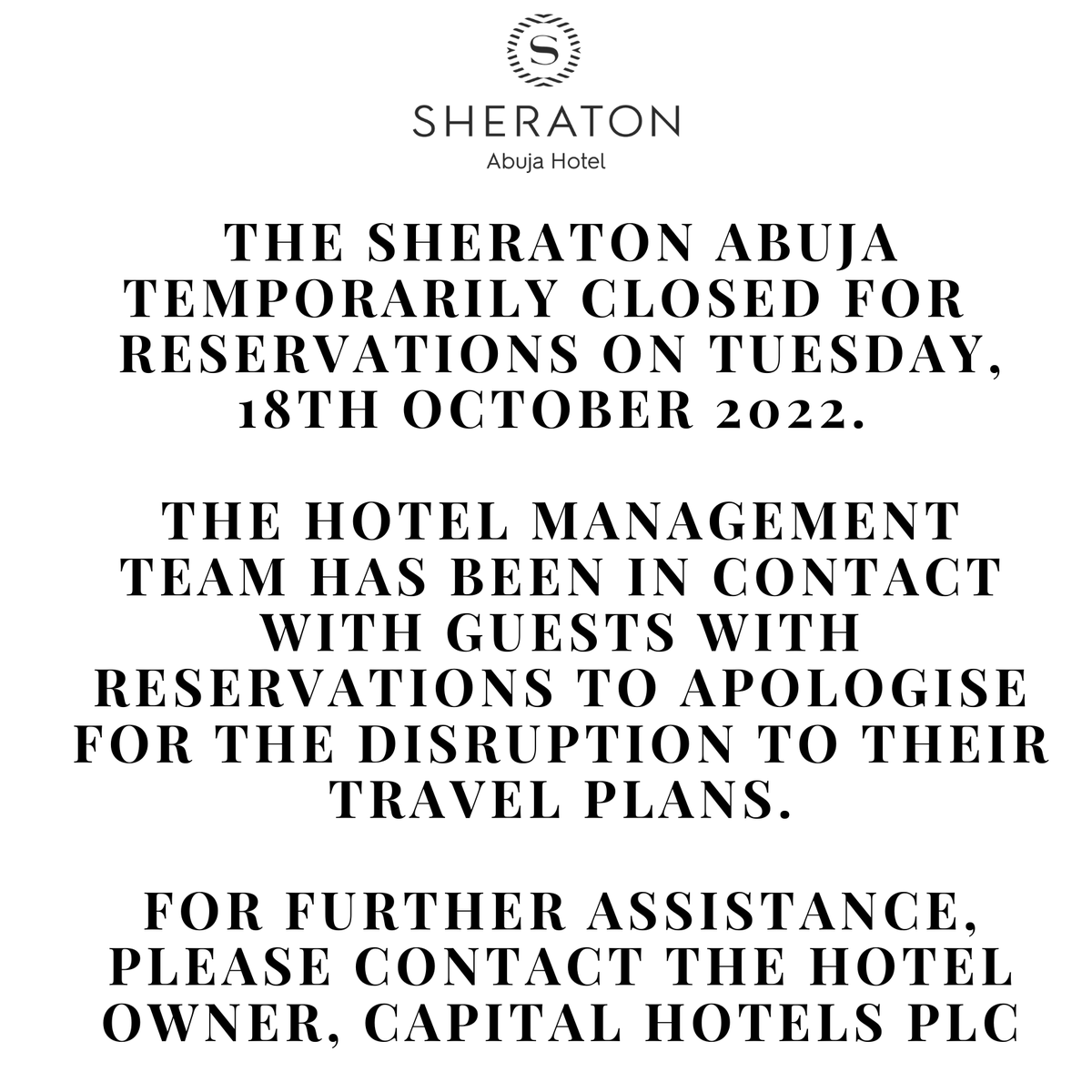 Sheraton Abuja Hotel (@sheratonabuja) on Twitter photo 