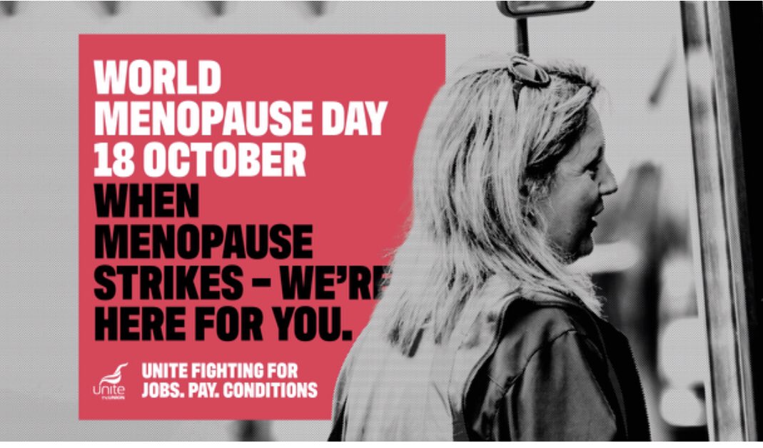 Alison_Unite's tweet photo. Contact your @unitetheunion rep or office for essential resources on positive menopause awareness in the workplace.
Equal Work! Equal Voice! Equal Pay!
#WorldMenopauseDay
#UniteWomen
#NotJustAMoment https://t.co/pdVWdOALLK