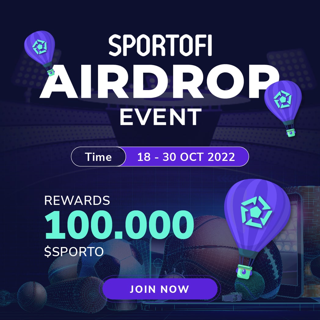 We’re excited to announce that you’re invited to THE FIRST AIRDROP EVENT with prize pools UP TO 150,000 $SPORTO for all beloved communities

📌 JOIN NOW: t.me/SPORTOFI_Airdr…

⏰ Duration: 1 PM UTC Oct 18th - 1 PM UTC Oct 31st
💰 Total Rewards: 150,000 $SPORTO💰