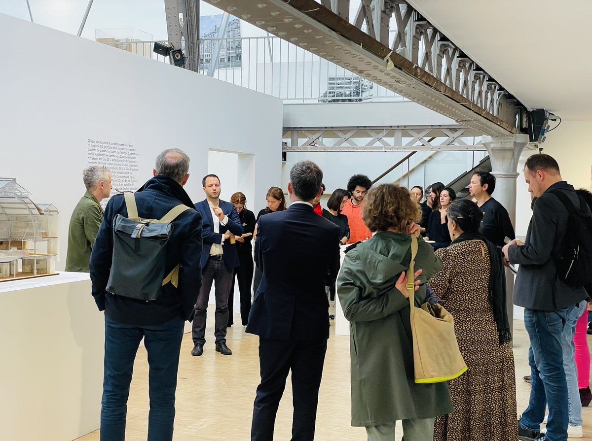PavillonArsenal's tweet photo. [En cours] visite de presse de l’exposition CONSERVER ADAPTER TRANSMETTRE avec @egregoire. Le meilleur moyen de baisser les émissions carbones des bâtiments c’est de ne pas les démolir mais de les adapter. GroupeGCC LBC groupe @Groupe_BALAS. RDV à 19h pour l’inauguration https://t.co/r7WQ7XVXHO