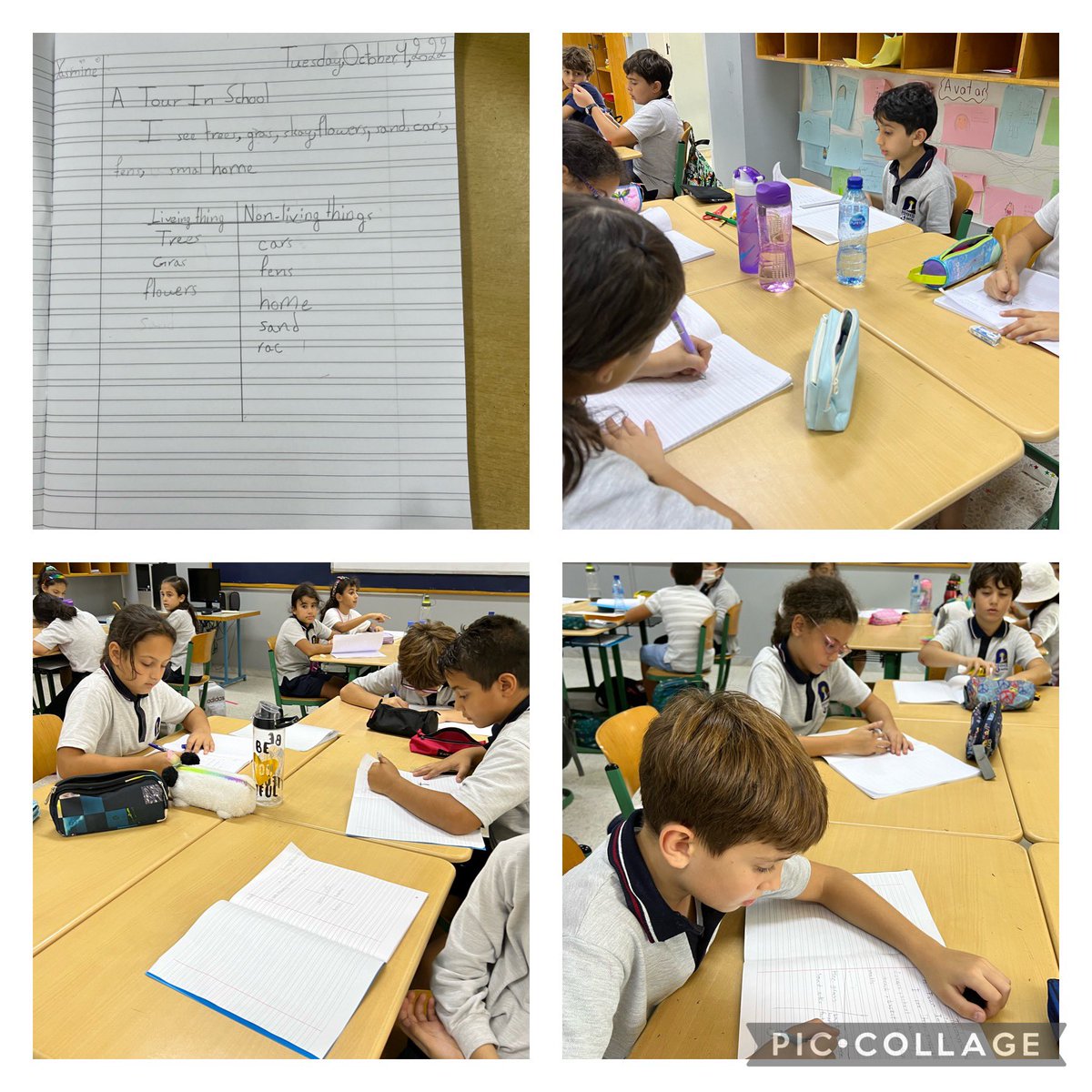 A tour in school to write down things we see. Then, in class we try to sort things we wrote and categorize them as a provocation for our unit “Sharing The Planet” <a href="/Hhhsinfo/">Houssam Hariri HS</a> <a href="/sashgh/">Sasha Ghosn</a> <a href="/HananKozbar/">hanan kozbar</a>