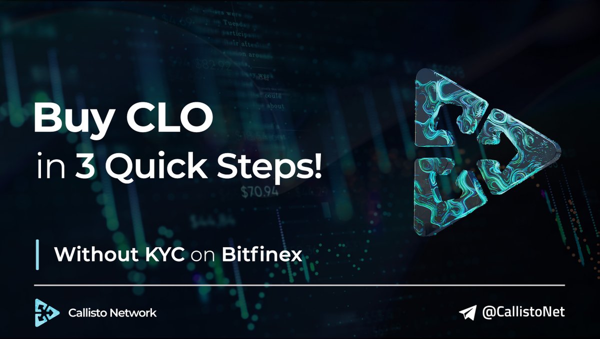 FushumaChain's tweet image. Want to buy #CallistoNetwork ( $CLO ) but don't know how?

#Bitfinex, a world-leading #crypto exchange, lets you buy $CLO without KYC!

Simply follow our guide to the procedure:
➡️ clo.click/BuyClo