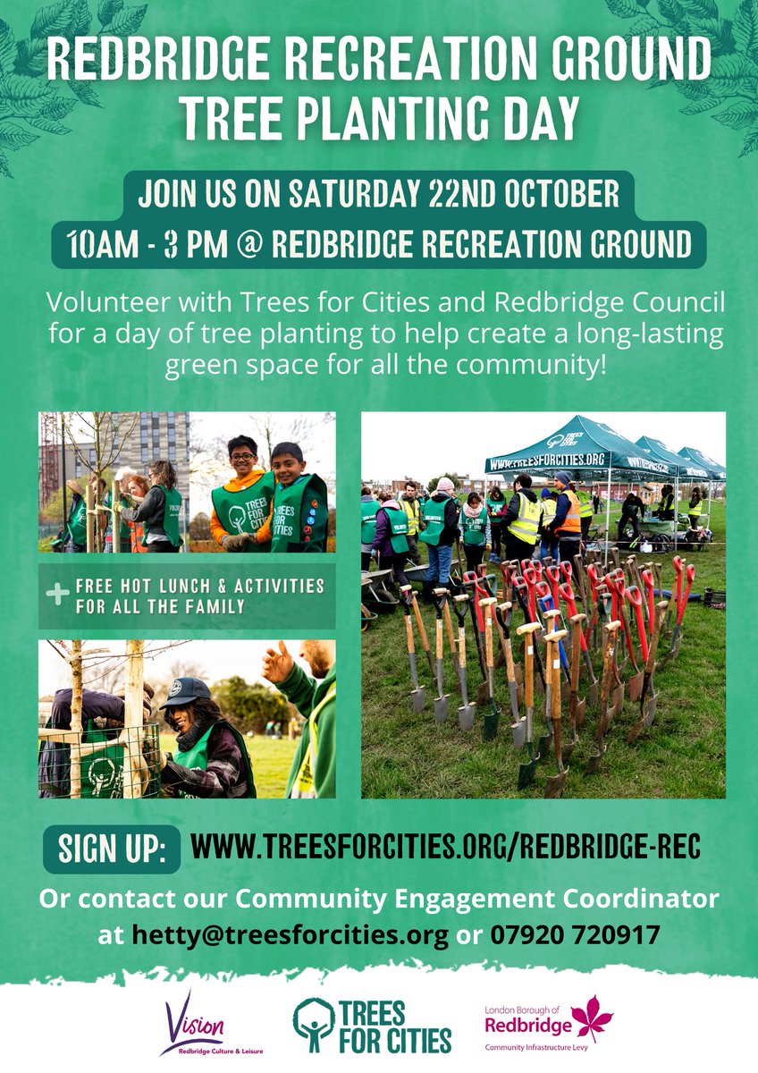 ecoexistUK's tweet photo. @Jas_Athwal @KHA4N Hi Jas, 
We (@TreesforCities) are planting trees at Redbridge Rec this weekend 🌳
There'll also be music, face-painting, storytelling, and a tasty (free) lunch! 
Would love to reach the Sewa group of volunteers! Can you help to connect us, please?
Cheers 😊 https://t.co/qnGtmP1jLH