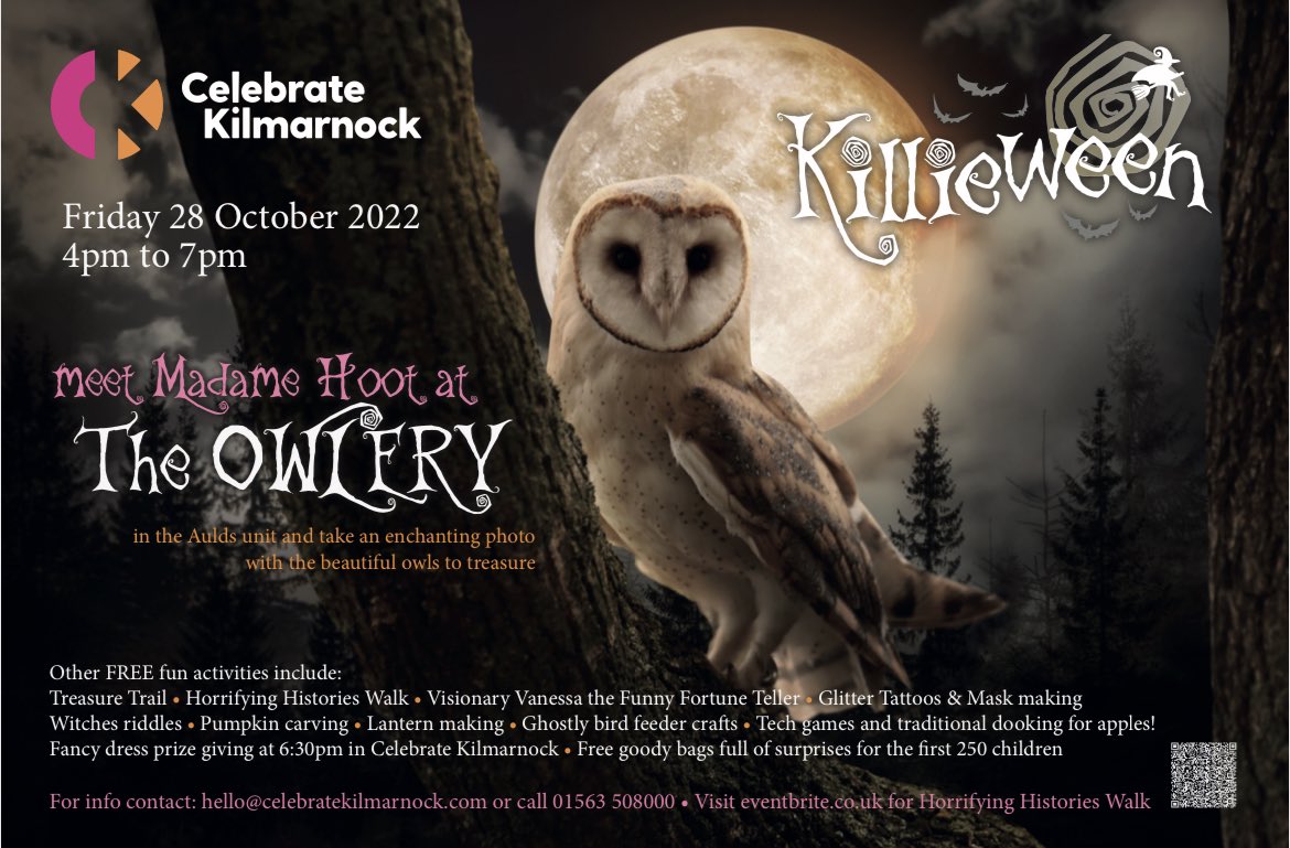 OnthankSchool's tweet photo. Join @CelebrateKillie’s #Killieween activities! FREE fun for all the family! Sign up here for their Horrifying History Walk: https://t.co/tea9cODsmF https://t.co/UIbpZG7kri