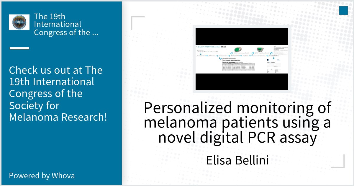 drElisaBellini's tweet photo. #SMR2022 Come check out our Poster at The 19th International Congress of the Society for Melanoma Research. @societymelanoma - via #Whova event app https://t.co/soDBkPKiRG