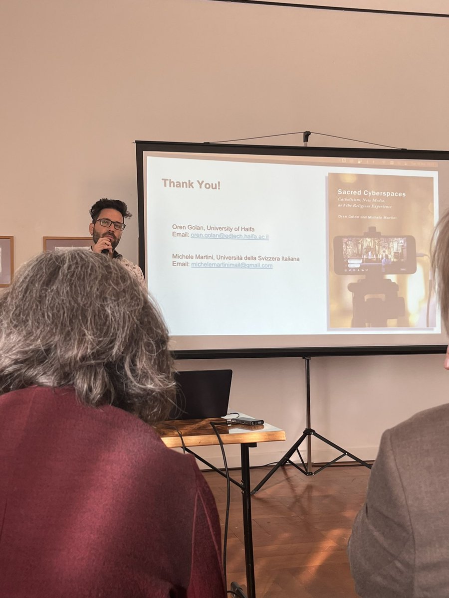 <a href="/OnGolan/">Oren Golan</a> &amp; Michele Martini give glimpses into their forthcoming book “Sacred Cyberspace: Catholicism, New Media &amp; Religious Experience”. #monte2022
