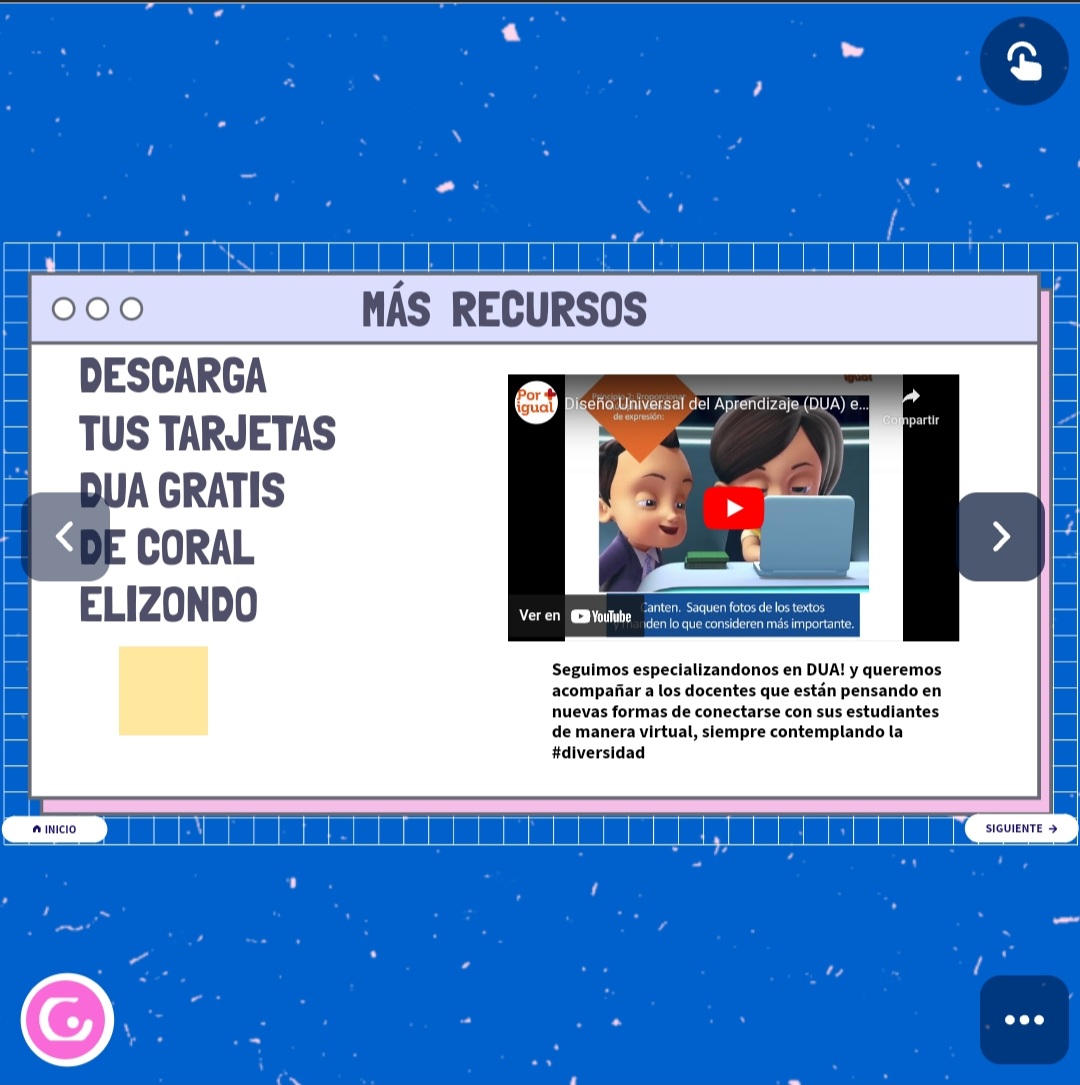 NovoaCris's tweet photo. DISEÑO UNIVERSAL PARA EL APRENDIZAJE

DUA

Recopilación de los mejores materiales online y vídeos para crear las clases más inclusivas y personalizadas. INTEF. CORAL ELIZONDO. EMTIC CREA Junta de Extremadura 
https://t.co/G3FjzyQjAU https://t.co/IXgV6cqAsX