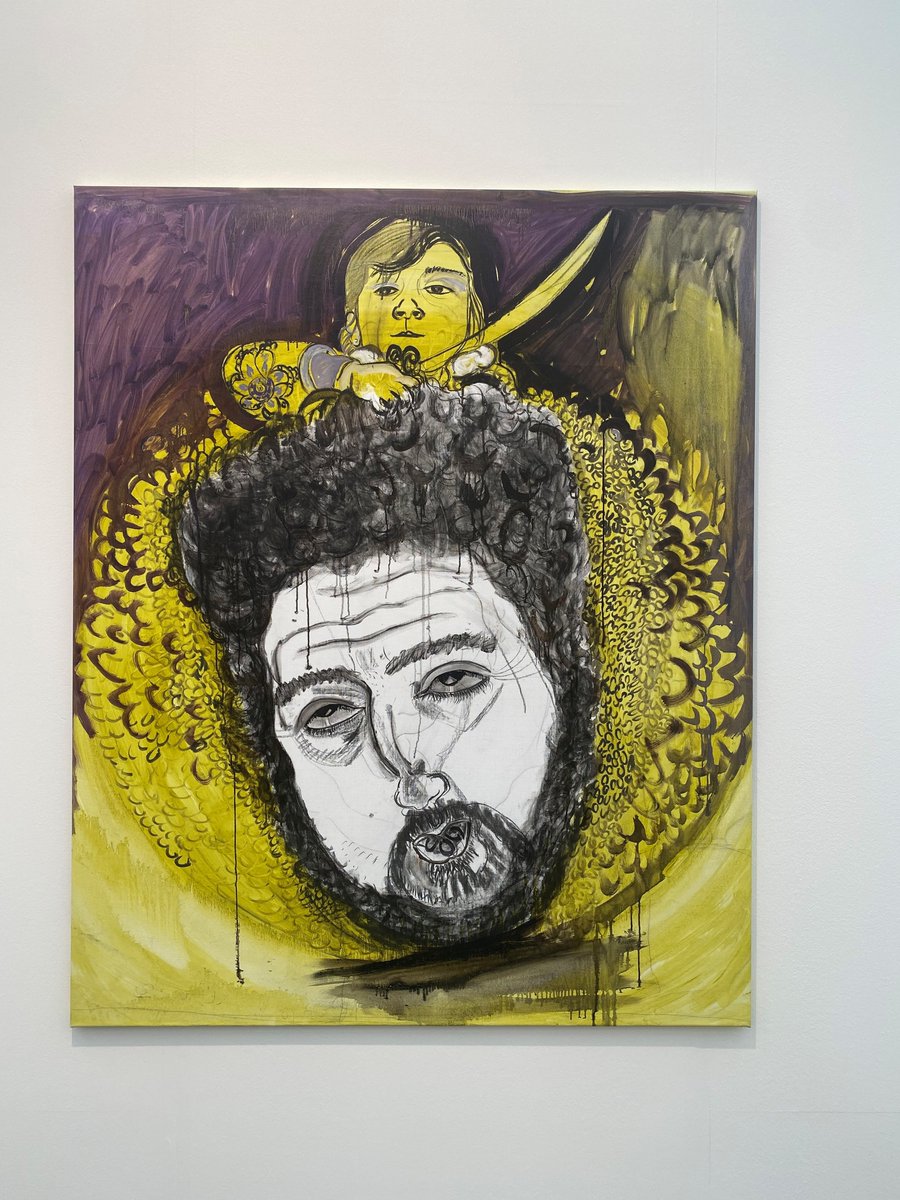Artes Mundi 10 artist, Mounira Al Solh with <a href="/SfeirSemler/">Sfeir-Semler Gallery</a> at <a href="/friezeofficial/">Frieze</a> London 2022. 

Mounira Al Solh, The Mother of David and Goliath, Oil on canvas, 159.5 x 130 cm, 2019 

#FriezeLondon #FriezeArtFair #Frieze #MouniraAlSolh #ArtesMundi9 #ArtesMundi #SfeirSemlerGallery
