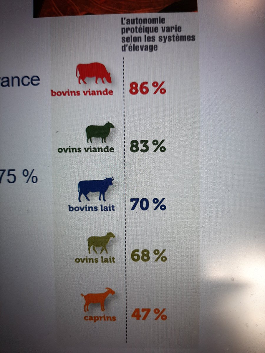 L'autonomie protéique est très variable selon les systèmes d'élevage:
86% pour #bovinsviande
68% pour #ovinslait
47% pour #caprins
#ceuxquifontlessemences sont là pour vous aider.
<a href="/CapProteines/">Cap Protéines</a> <a href="/semaeEst/">Semae Est</a>  <a href="/Arvalisofficiel/">ARVALIS</a> <a href="/AFPF_FrPrairie/">Asso Fr pour les Prairies et les Fourrages</a> <a href="/BarenbrugGroup/">Barenbrug</a> <a href="/Limagrain/">Limagrain</a>  <a href="/Coopceresia/">Cérèsia</a>