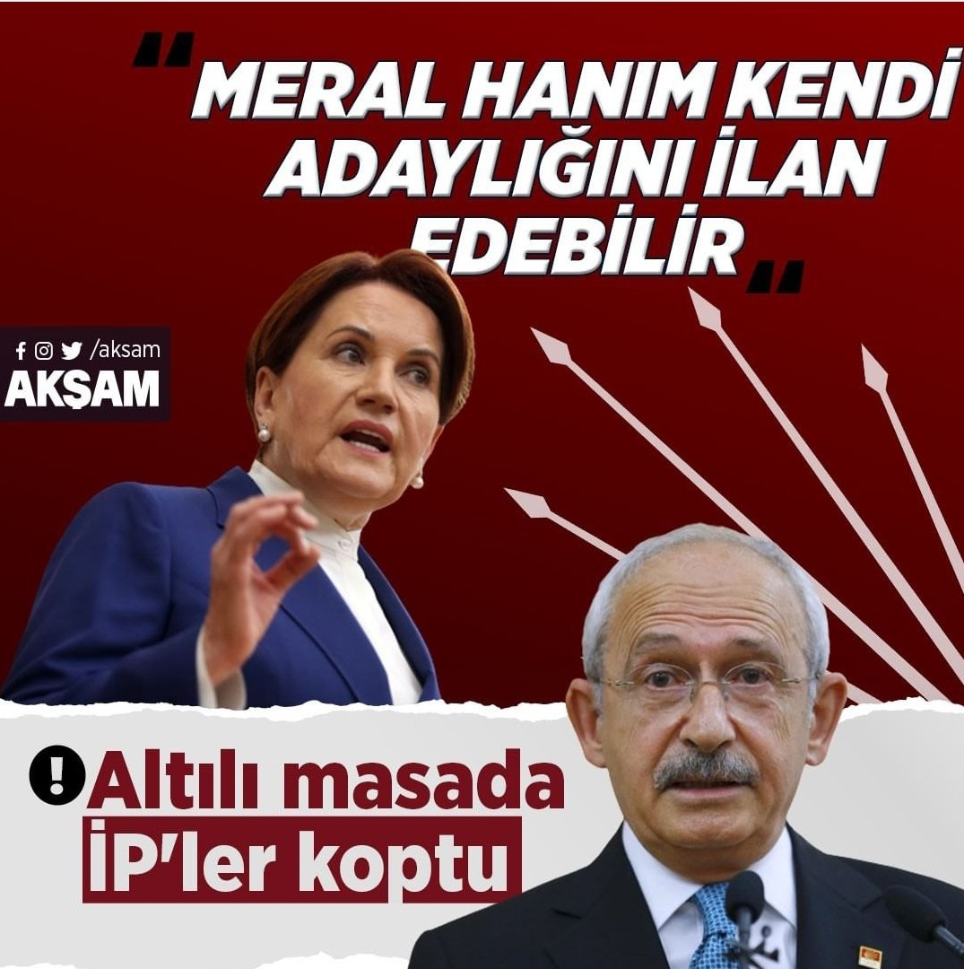 💢Eski CHP Milletvekili Barış Yarkadaş katıldığı canlı yayında, İYİParti Genel Başkanı Meral Akşener'in CHP Genel Başkanı Kemal Kılıçdaroğlu'na karşı adaylık çalışması yaptığını öne sürdü Ama biz diyoruz, inanmıyorsunuz. Meral kk'nin kuyusunu kazıyor, yiyin birbirinizi