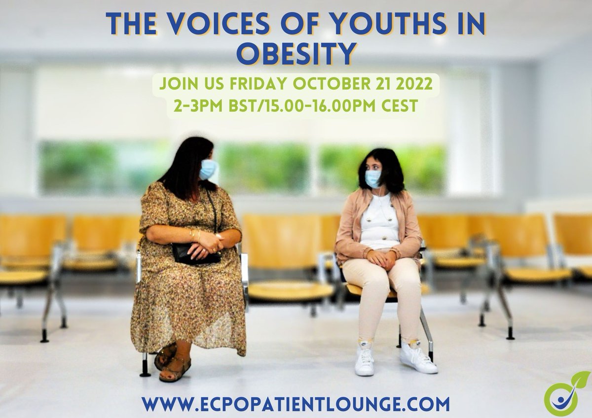 We must address obesity stigma so our younger generation who LwO have better QOL. This Friday 21st join @ECPObesity for their campaign launch 'Voices of Youths in Obesity' #LivingwithObesity Join the Patient Lounge Here: ecpopatientlounge.com