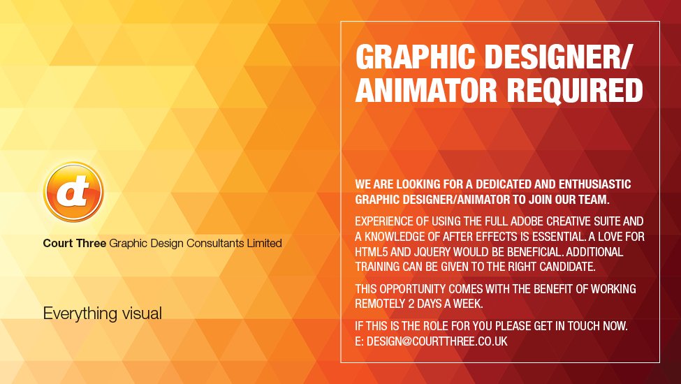 Hi all, please share this far and wide. There is a genuinely brilliant opportunity here for the right candidate. We are doing some great work at the moment for some very high end clients across the world. It can be tough at times but also very rewarding.