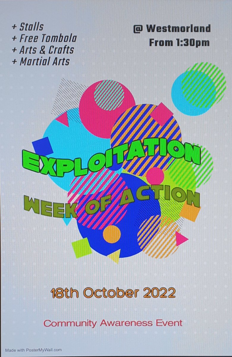 As part of the Exploitation Week of Action there will be lots of exciting things for parents and young people taking place this afternoon at Westmorland Primary school. Come and say hello #itsnotokay #cse #cce #complexsafeguarding <a href="/NotOkayGM/">It's Not Okay</a>