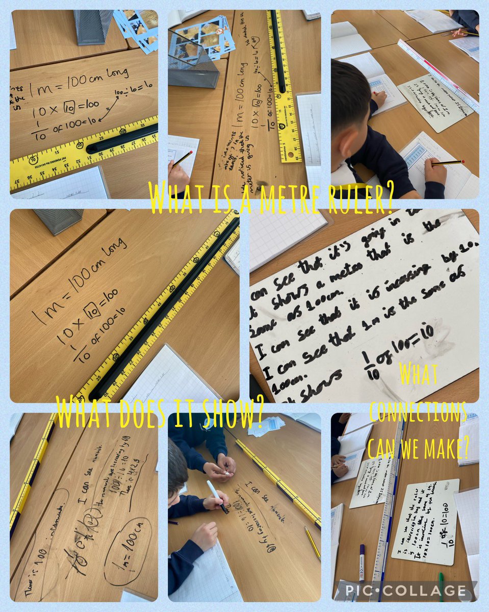 In Maths we have been focusing on the number 100 and how it links to other parts of our maths curriculum. Today, we have been looking at measure and how it links to a metre. #smithdownmaths