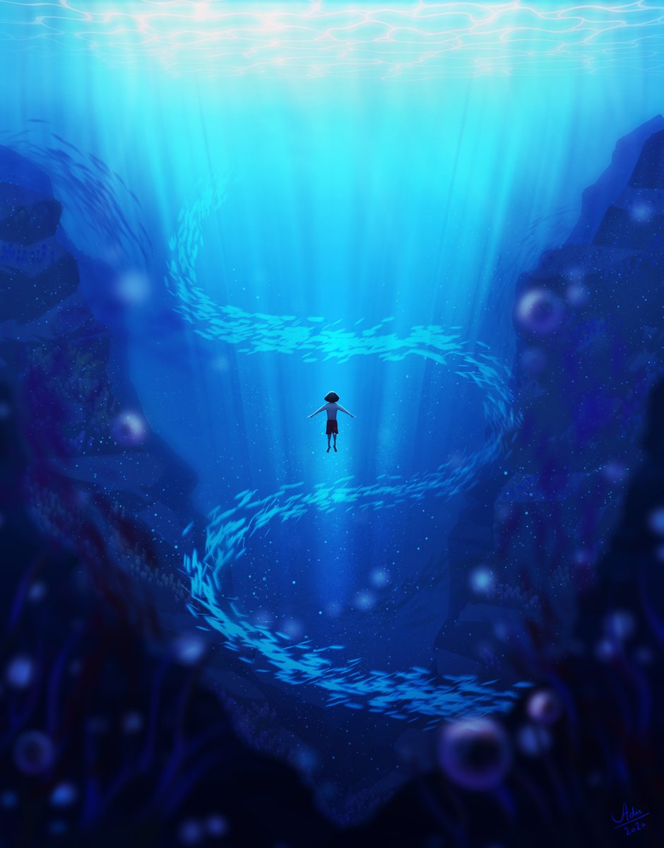🌊🔵✨ " Emergence " ✨🔵🌊

#art #illustration #digitalart #2dart