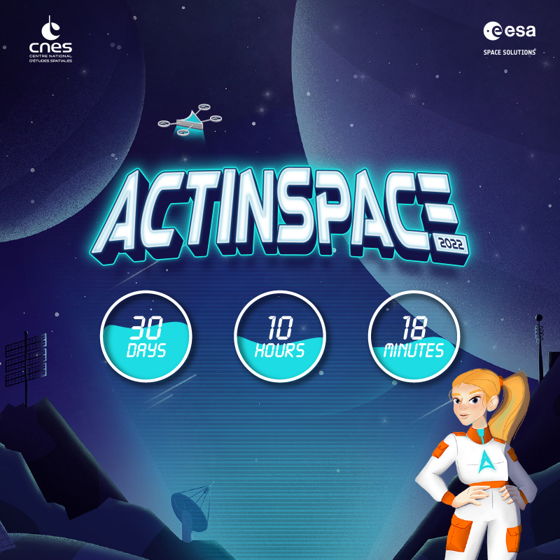 [ #NEWS ] 🚀 30 Days left before the 5th edition of ActInSpace 2022✨

🕹 Ready to play? 
Sign up: actinspace.org/register
📅 November 18 and 19, 2022 

<a href="/CNES/">CNES</a> <a href="/Space4Europe/">ESA Space Solutions</a> <a href="/AerospaceValley/">Aerospace Valley - Inactif</a> 

#team #challenge #innovation #solutions #AIS2022 #actinspace2022 #startups
