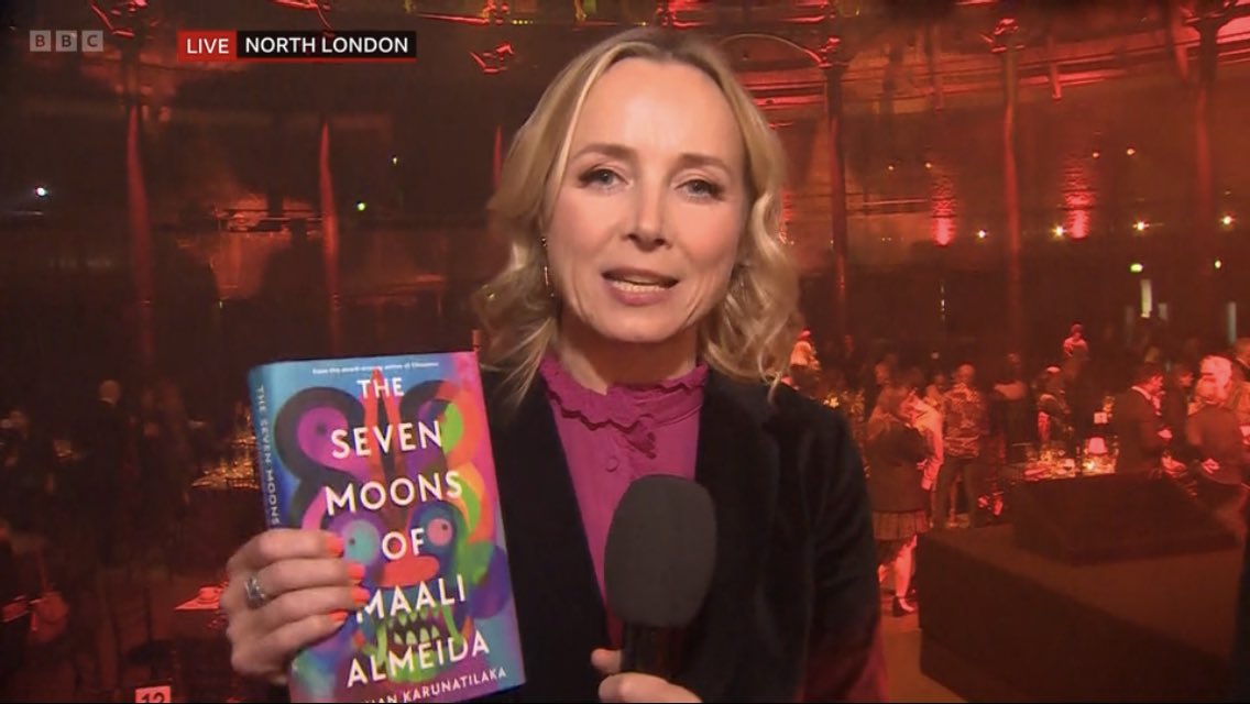katierazz's tweet photo. This is a brilliant book &amp; a worthy winner of @TheBookerPrizes - The Seven Moons of Maali Almeida is funny, dark, magical realist; about ghosts, Sri Lanka's horrific civil war &amp; giving the disappeared a voice.  I loved it.  Congratulations Shehan Karunatilaka https://t.co/oBTuscCgaR