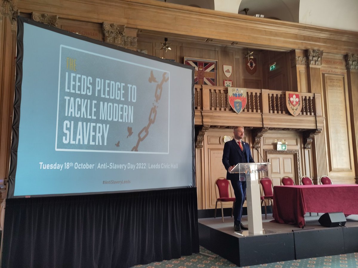 Jordan Alexander @PalmCoveSociety starts the event at Leeds #AntiSlaveryLeeds