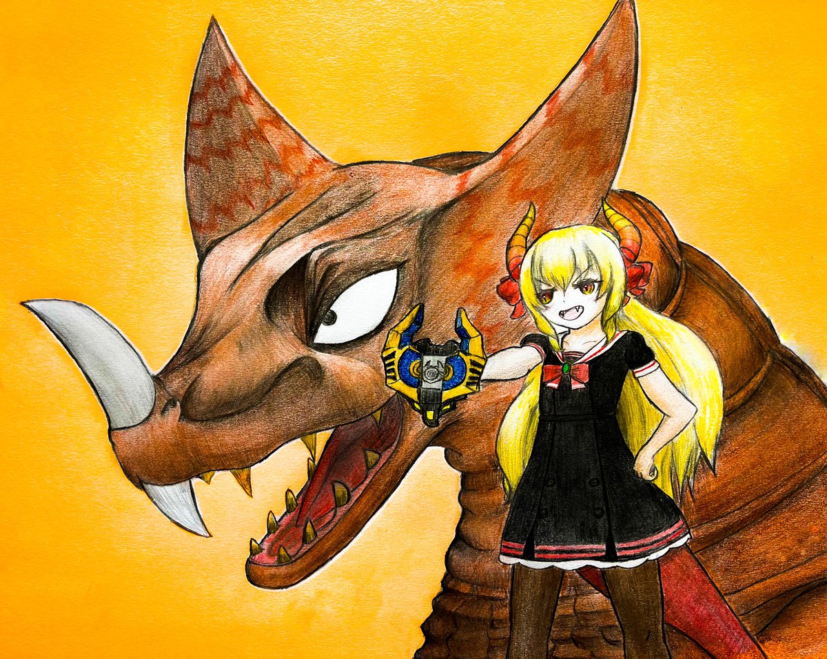 電脳少女YouTuberシロ 「AIは手を描くのが苦手らしいので、やはり推しに変身アイテム持たせてその横にウルト」|にょろさん@決めろ！失恋大爆笑パンチのイラスト