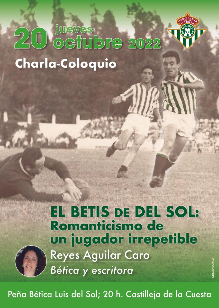 oncereyes's tweet photo. En la peña bètica de Castilleja de la Cuesta, el próximo jueves 20 tendré el honor de hablar sobre el romanticismo de un jugador irrepetible; Luis del Sol, quien un 17 de 0ctubre de 1955 debutase en el @RealBetis para convertirse en leyenda y una de las trece barras. #LuisdelSol https://t.co/LpiJp6EIs1