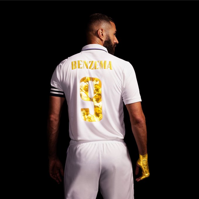 Karim Benzema unas doradas y Adidas presenta camiseta conmemorativa - Fútbol - COPE
