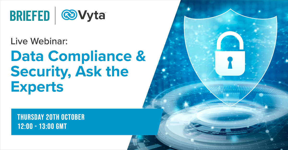 Briefed are teaming up with @Vyta_Secure to bring you this free webinar on Thursday 20th Oct. Get up to date on the current law on handling and the disposal of data, notable data breaches and their causes and so much more. Sign up here hubs.ly/Q01pN9gC0