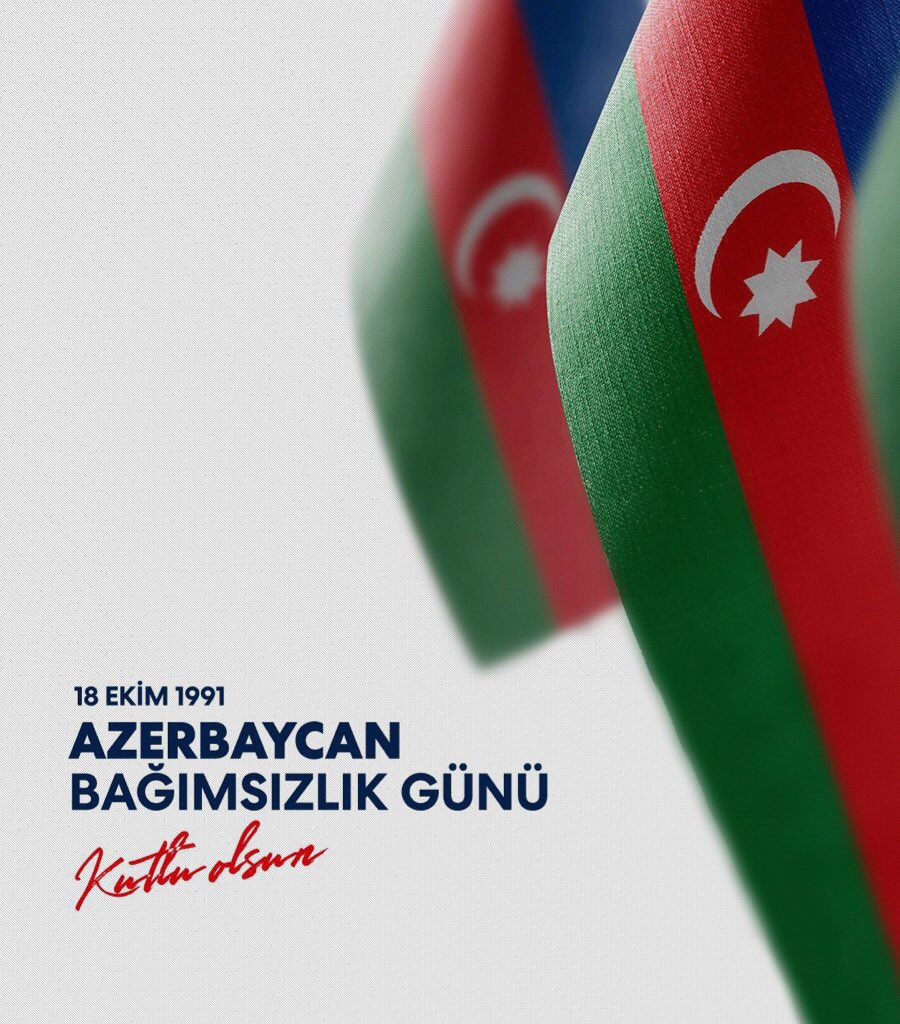 Tek bilek, tek yürek olduğumuz dost, kardeş ve can #Azerbaycan'ın Bağımsızlık Günü kutlu olsun.

<a href="/kasapoglu/">Dr. Mehmet Kasapoğlu</a>