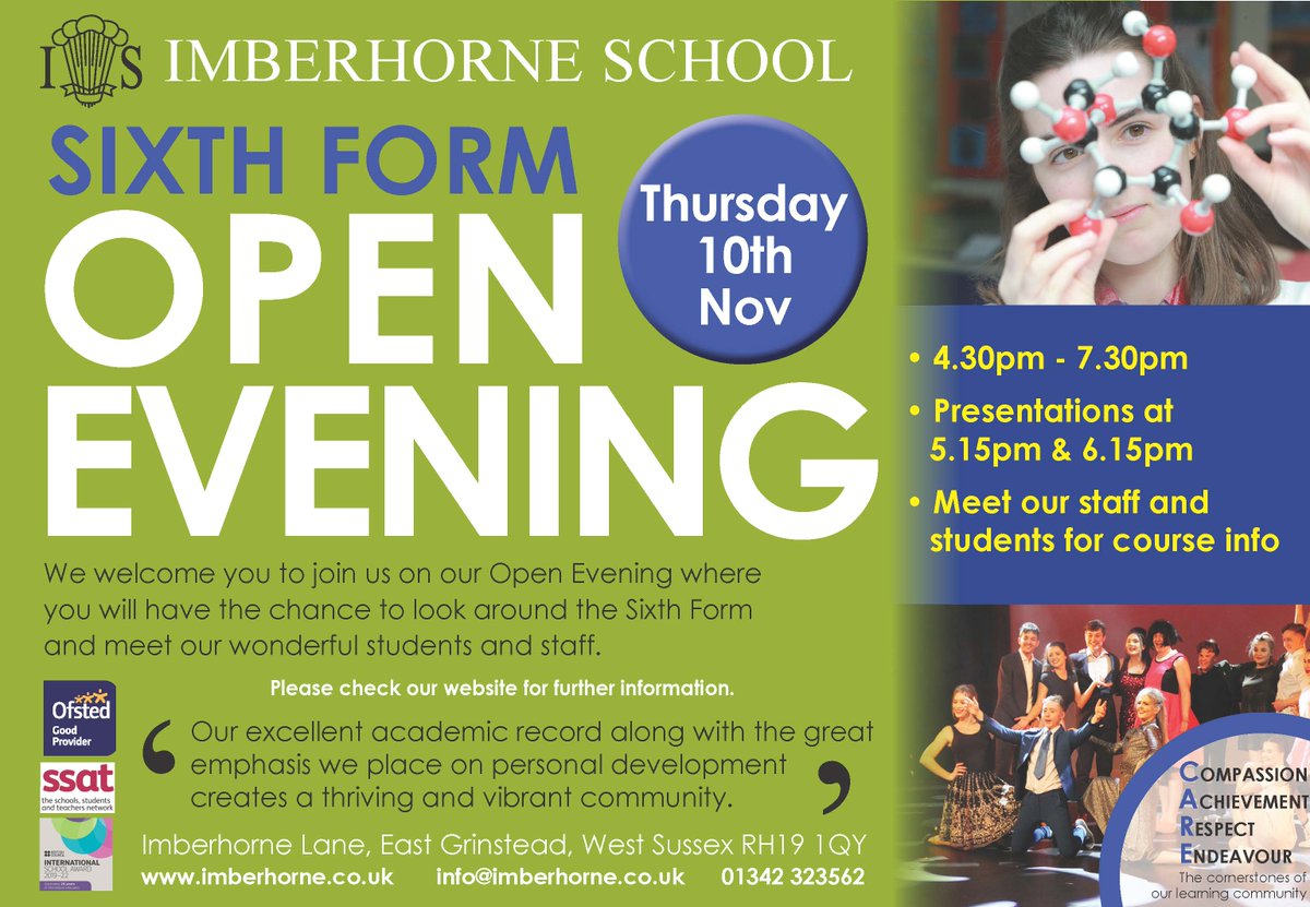 Imberhorne6th's tweet photo. Just over 3 weeks to go until our @Imberhorne6th  Open Evening 😀✨We're so excited to show you what we can offer you. We'll help and support you with your next steps and we'll make the move from Y11 to Level 3 study enjoyable and easy. 
https://t.co/L2i6tEibB4 https://t.co/Vv8qJWJsVi