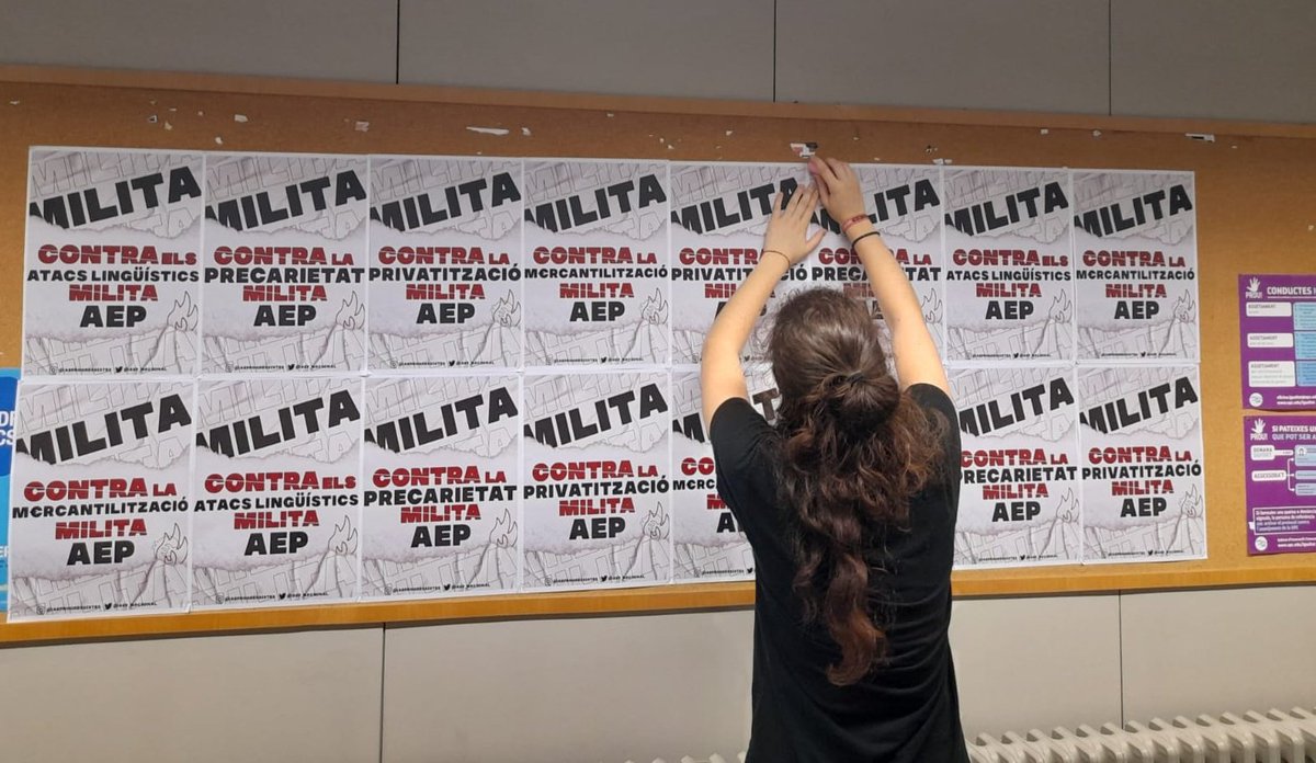 📢 ✊🏾Imatges de l'encartellada per Campus Nord que donen peu a l'inici de la nova Campanya d'Afiliació

🔥Contra qualsevol atac, milita a l'AEP!