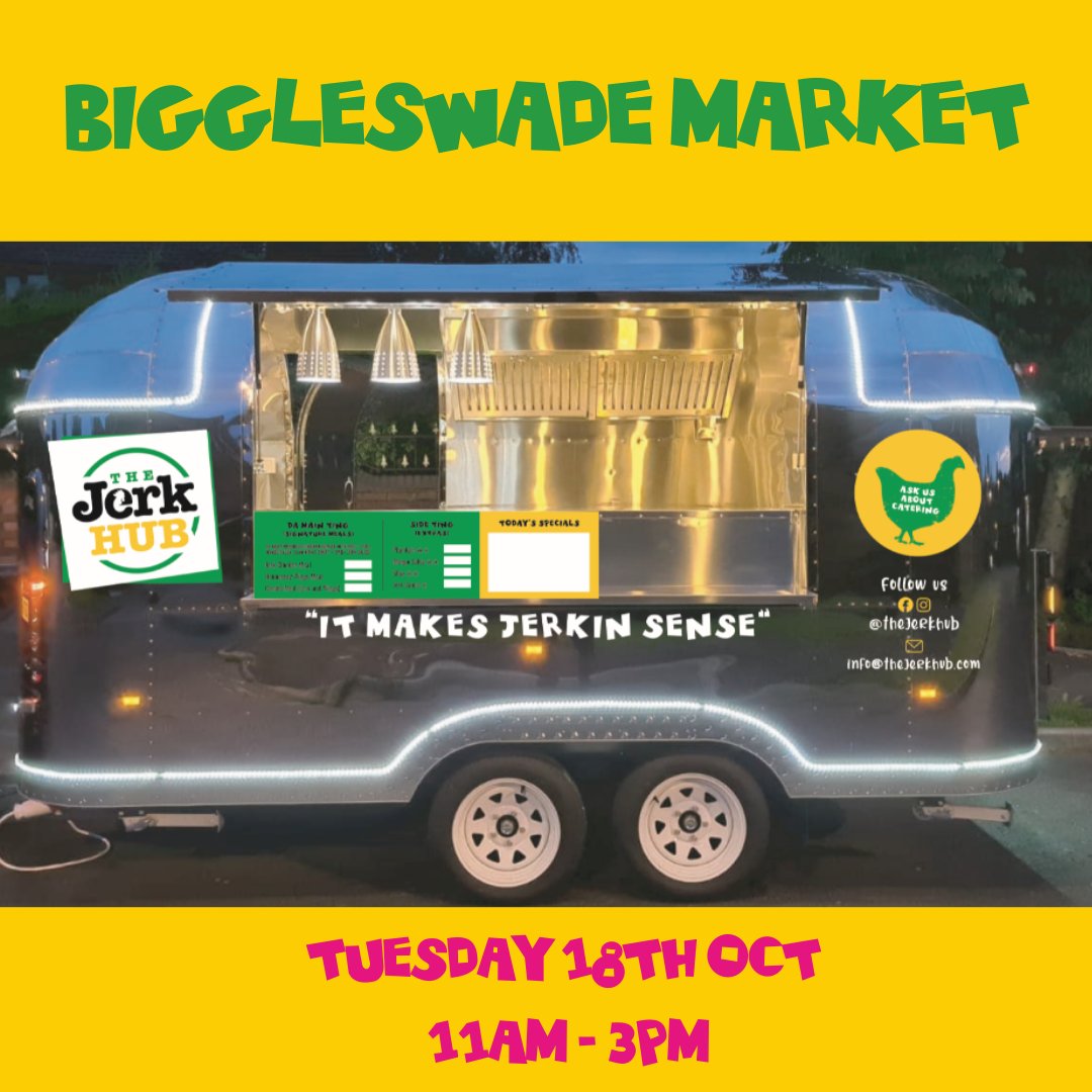 thejerkhub's tweet photo. You know the drill Jerkers!!! 🔥🔥

 Biggleswade Market is up and running today from 11 am - 3 pm!

We hope to see you there! 

#caribbean #caribbeanfood #caribbeanfoodie#foodielife #streetfood #streetfoodfestival #foodfestival #foodtruck #foodie #ukfoodie #bedfordshire https://t.co/rxMTSn2ybu