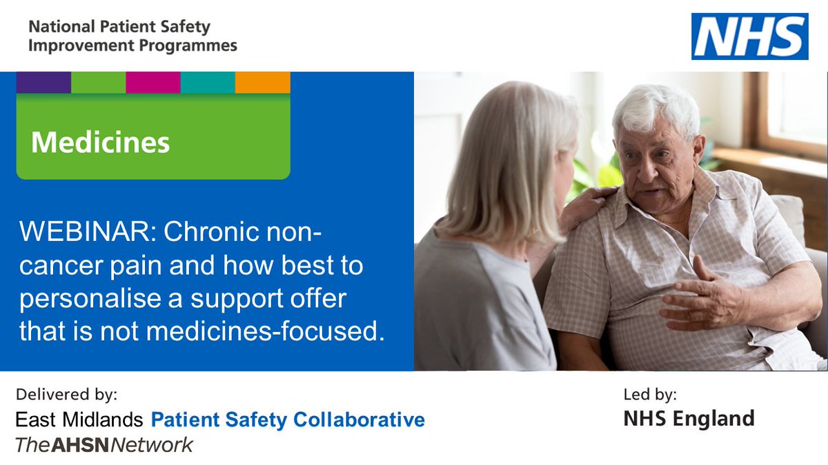 Healthinn_em's tweet photo. We're working to improve #medicinesafety for people with chronic non-cancer pain. We're inviting social prescribers and health and wellbeing coaches to a free webinar on Tuesday 8 November, 1-2pm. Find out more here: https://t.co/60FM2fyy2f https://t.co/Hkvmvo3Kup