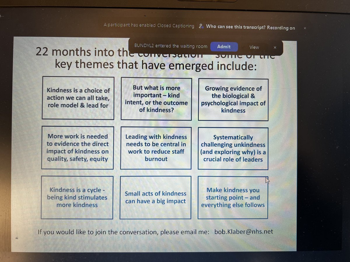 kate pryde💙 (@katepryde) on Twitter photo Key themes emerging from 22 months of conversations on kindness in healthcare with participants from 29 countries. Some great questions to ponder -for me most important to remember kindness is a choice of action we can all take & role model. Thank you so much <a href="/BobKlaber/">Bob Klaber</a> #AIUHS22 Key themes emerging from 22 months of conversations on kindness in healthcare with participants from 29 countries. Some great questions to ponder -for me most important to remember kindness is a choice of action we can all take & role model. Thank you so much <a href="/BobKlaber/">Bob Klaber</a> #AIUHS22