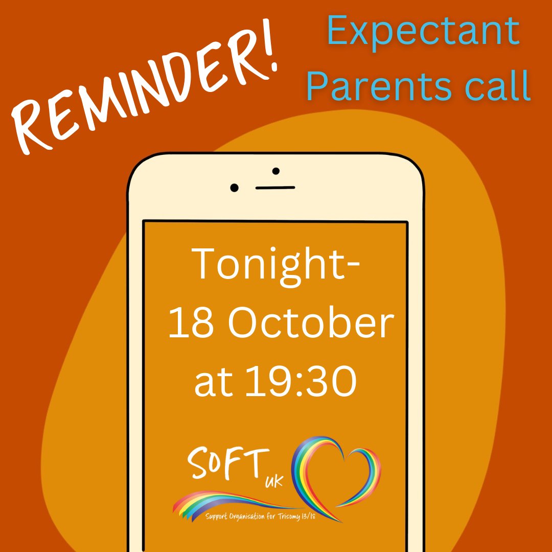 Reminder of our Support Call for Expectant Parents tonight (18/10/22) at 19:30. For more information or a Zoom link, please email kate.hart@soft.org.uk. #newparent #pregnancy