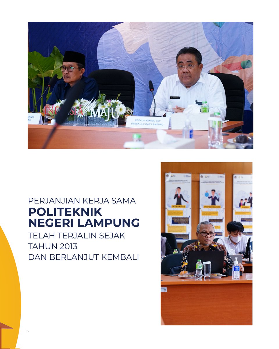 PajakBeLa's tweet photo. Kerja sama ini dimaksudkan untuk memperkuat sinergi dalam hal pengabdian kepada masyarakat khususnya di bidang perpajakan.
@DitjenPajakRI @humaspolinela
#PajakBeLa #Lampung #TaxCenter #sinergi #PKS #KerjaSama #PajakKitaUntukKita #PajakKuatIndonesiaMaju https://t.co/0MdYmDO9T4