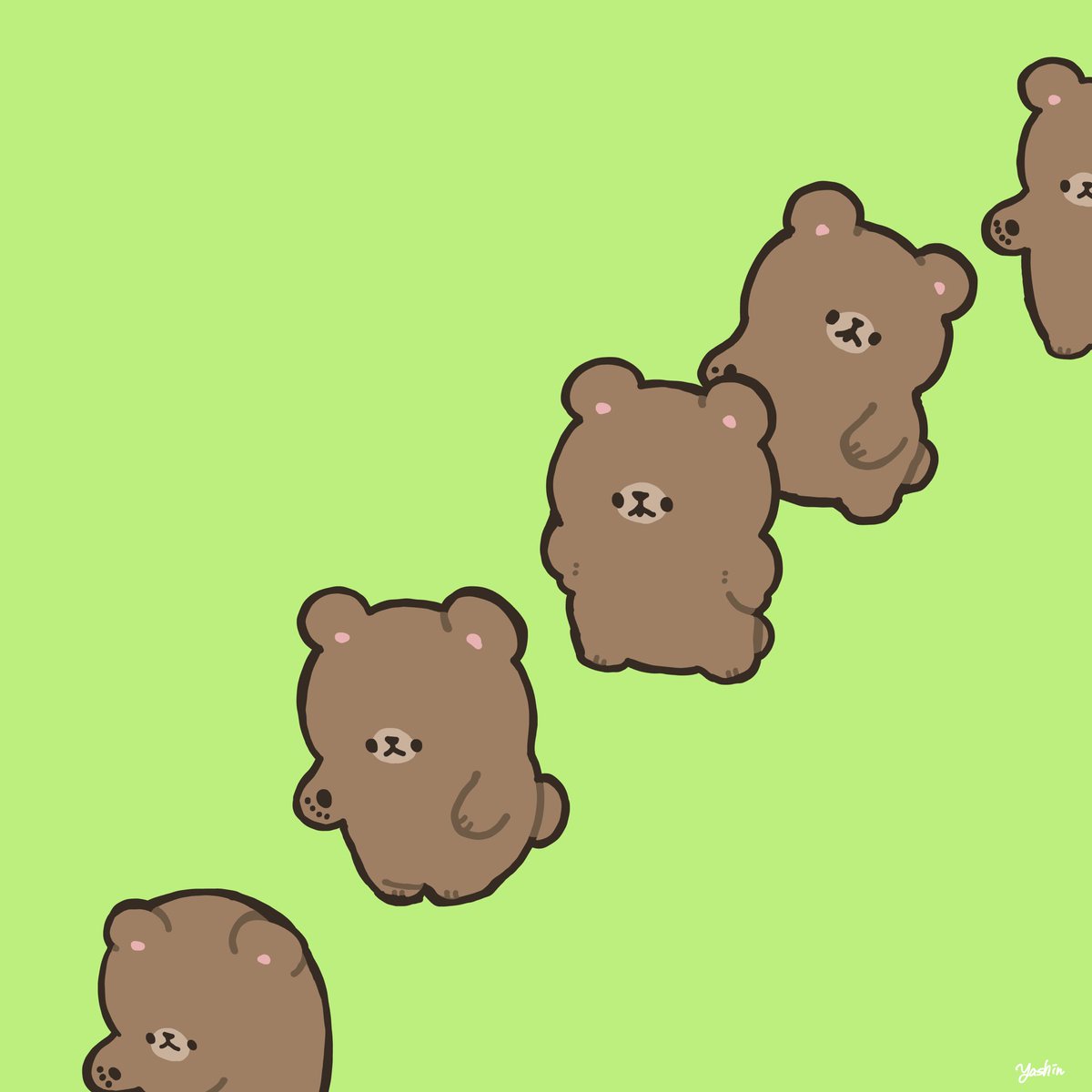 no humans simple background signature green background bear animal focus looking at viewer  illustration images