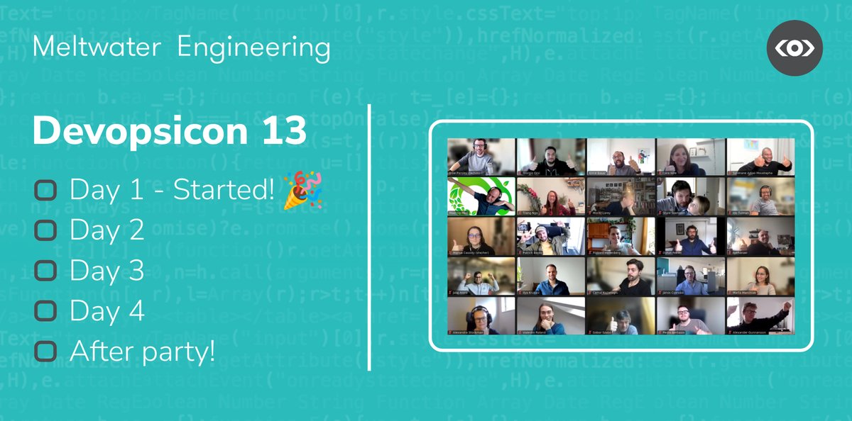 MeltwaterEng's tweet photo. It's day 1 of our 13th Devopsicon internal #unconference! 🎉. We get together a few times a year for 4 days of talks &amp; discussions.

Talks this morning include:

- Approaches to story mapping
- Interviewing engineers
- @SlackAPI bots show &amp; tell
- @elastic search upgrade process https://t.co/wYzbZg6s2I