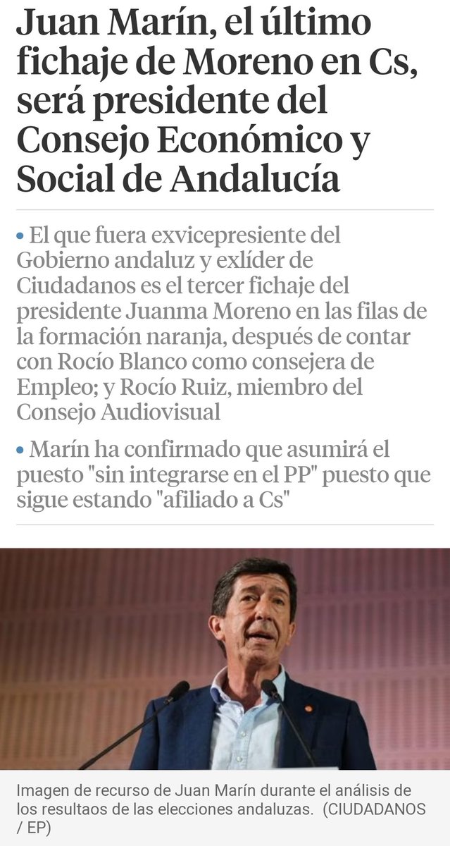 🏛️INSTITUCIONAL | Hemos conocido por la prensa la designación de @JuanMarin_ como presidente del @CESAndalucia. Esperemos que su trabajo sea fructífero y acorde con la importancia de esta institución. Desde @ccooandalucia reconocemos el buen trabajo de A. Gallego en estos años.