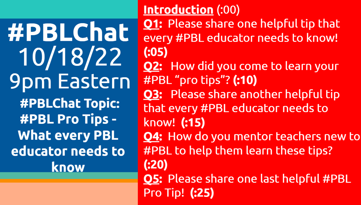 chrisgibsonedu's tweet photo. Can you help contribute to the knowledge of what every #PBL educator needs to know about PBL?
Join us for #PBLChat tonight at 9pm Eastern to contribute! https://t.co/NT1Uei9LvP