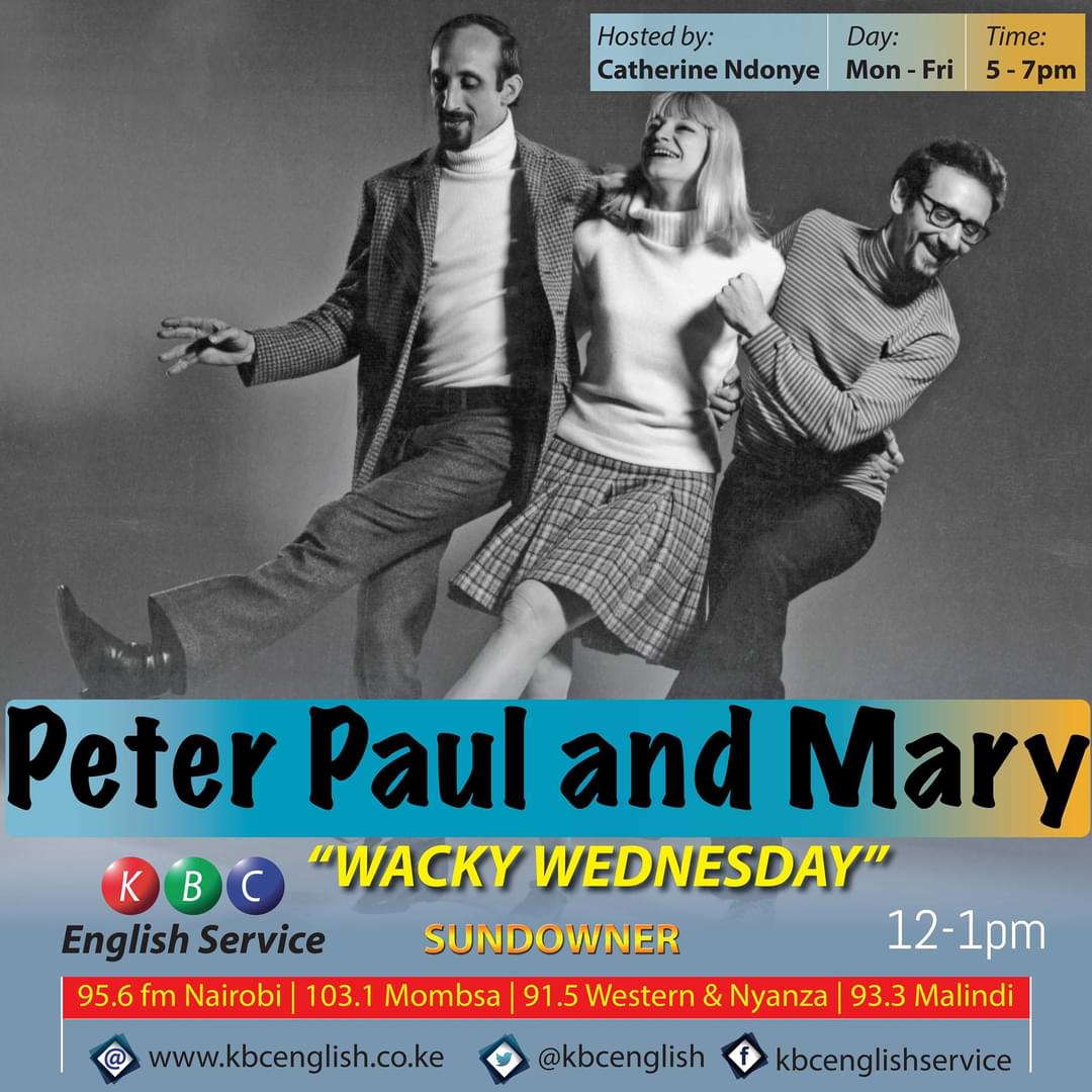 KBC English Service (@kbcenglish) on Twitter photo 2022-10-18 14:36:35 On the MUSIC MASTERS ,Peter Yarrow,Noel Paul Stookey and Mary Travers. #SundownerKBC with @CatherineNdonye keeps you informed, educated and most of all, entertained. On the MUSIC MASTERS ,Peter Yarrow,Noel Paul Stookey and Mary Travers. #SundownerKBC with @CatherineNdonye keeps you informed, educated and most of all, entertained.