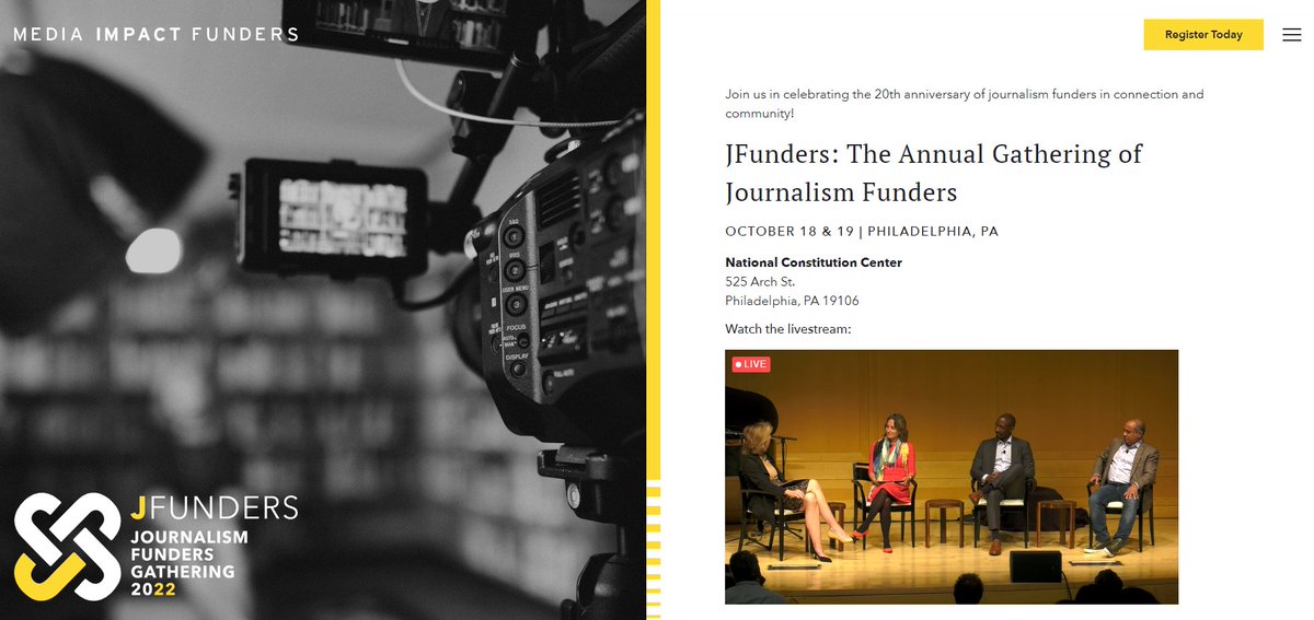 Missing all of my colleagues at <a href="/MediaFunders/">Media Impact Funders</a> #JFunders22, but thankful I can still soak up the knowledge virtually.