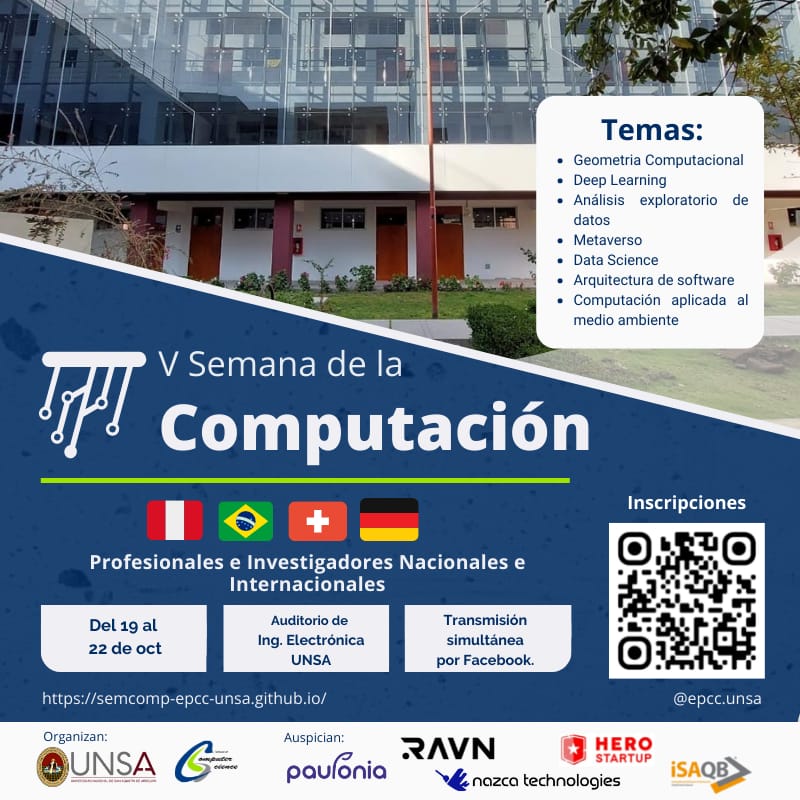 EPCC_10's tweet photo. 🔥💻¡Una nueva edición de la Semana de la Computación ha llegado!💻🔥
Tendremos conferencistas nacionales e internacionales con más de 20 ponencias en Computación.
Evento GRATUITO y abierto de manera ONLINE y PRESENCIAL. Abre Hilo...👇
#epccunsa #UNSA #TEC #arequipa #EventoTec https://t.co/6YrCQYAS8w