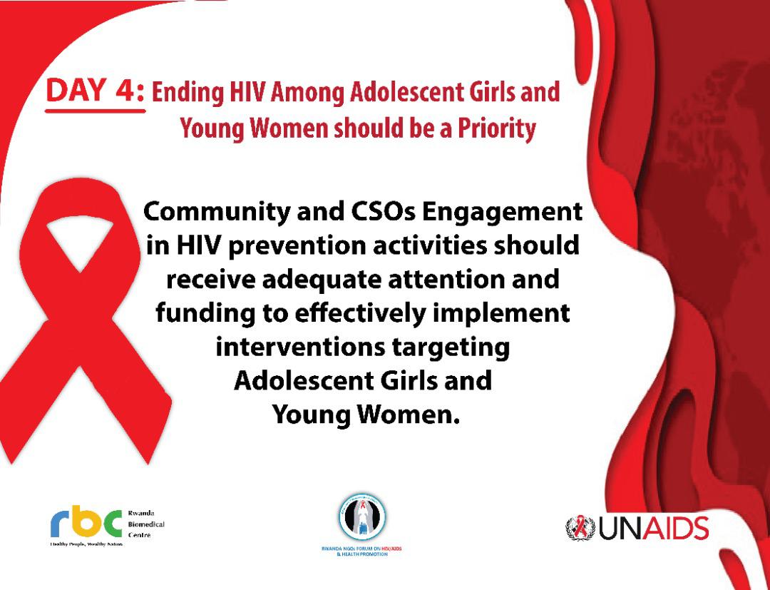 'Whatever you do for me but without me, you do it against me', I believe that community/ CSOs engagement and empowerment are critical components of HIV programming, especially for Adolescent girls and young women as they are at higher risk of HIV. #AGYWfreeOfHIV @RwandaNGOForum
