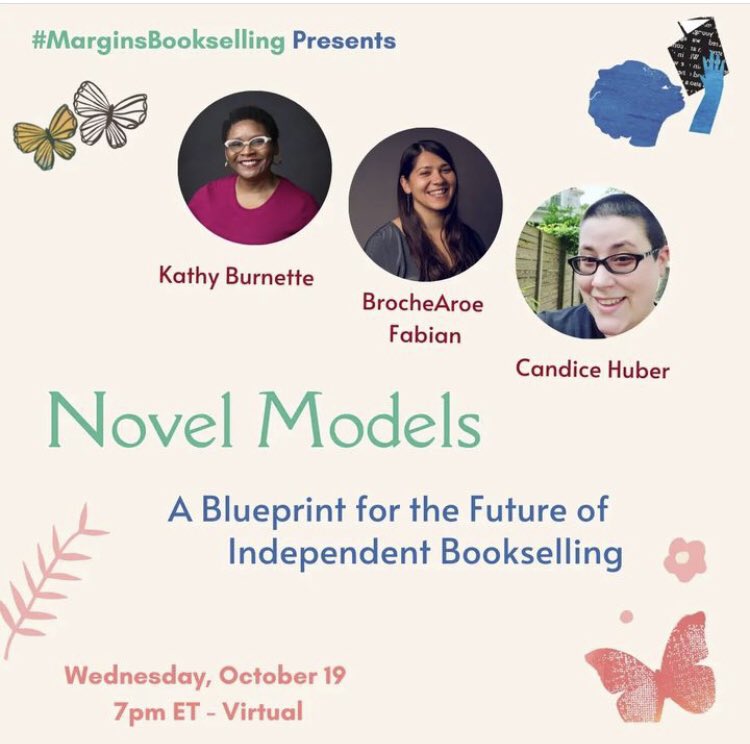 Join @brainlairbooks <a href="/tubbyandcoos/">Tubby & Coo's Book Shop</a> <a href="/RiverDogBookCo/">River Dog Book Co.</a>) for a convo re: novel models &amp; the future esp for stores by women/trans/non-binary folx, BIPOC, immigrants, &amp; queer, disabled, &amp; historically excluded people. Celebrate #MarginsBooksellingMonth! Register: eventbrite.com/e/marginsbooks…